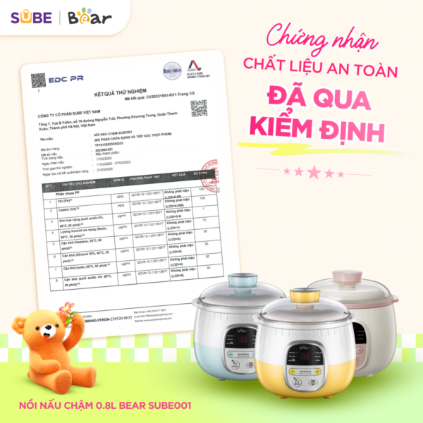 Nồi nấu chậm Bear 0.8L SUBE001 - Ảnh 2