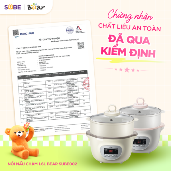 Nồi nấu chậm Bear 1.6l SUBE002 - Ảnh 2