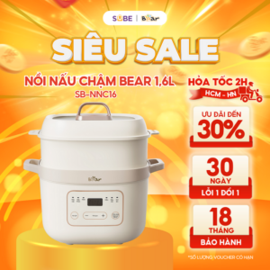Nồi nấu cháo chậm Bear 1.6L vuông SB-NNC16