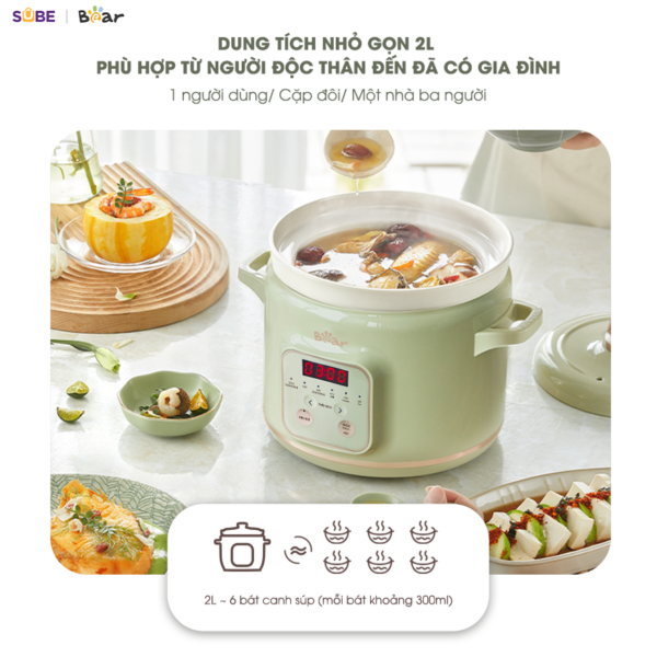 Nồi nấu chậm Bear 2L SB-NNC20 - Ảnh 8
