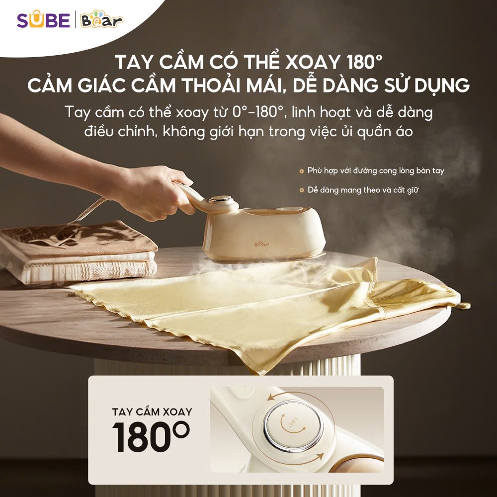 Tay cầm Bàn là Bear IR-4H15H có thể xoay 180 độ