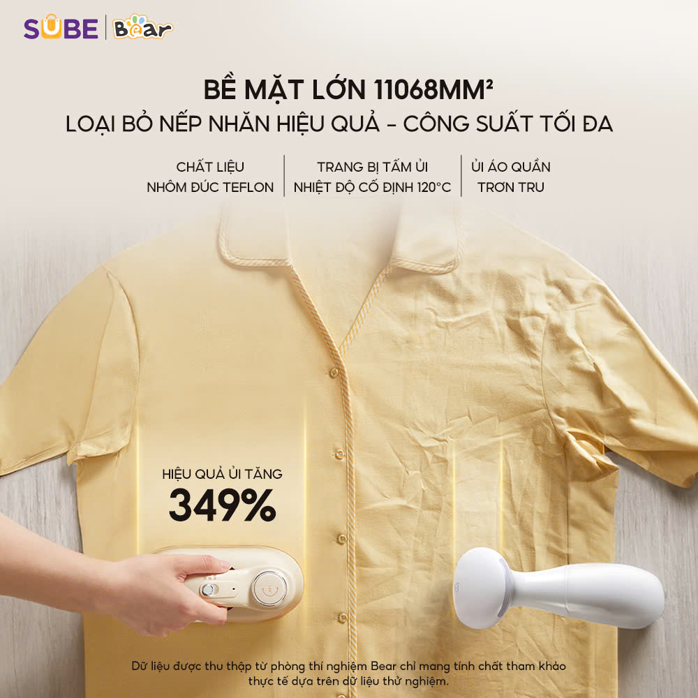 Tăng hiệu quả ủi đến 349% so với bàn ủi thông thường nhờ bề mặt ủi cực lớn 