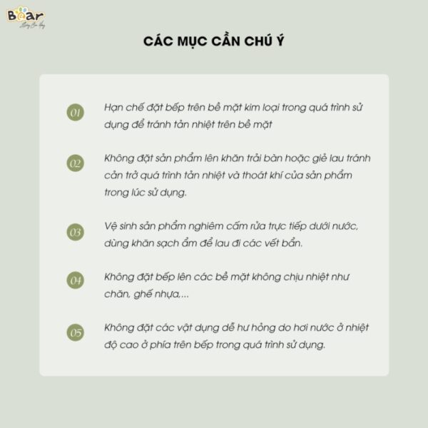 Bếp từ Bear SB-BT21W – 8 mức nhiệt lượng, đun được nhiều loại nồi, bảo hành chính hãng 18 tháng - Ảnh 15