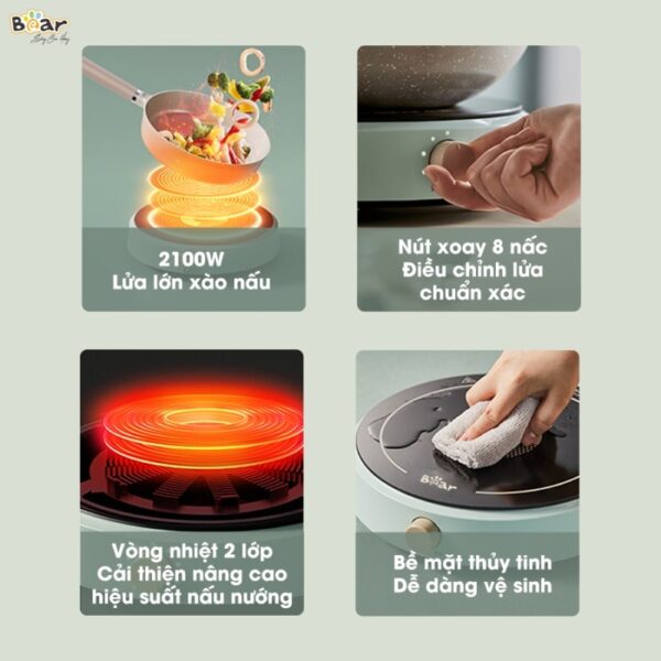 Bếp từ Bear SB-BT21W – 8 mức nhiệt lượng, đun được nhiều loại nồi, bảo hành chính hãng 18 tháng - Ảnh 4