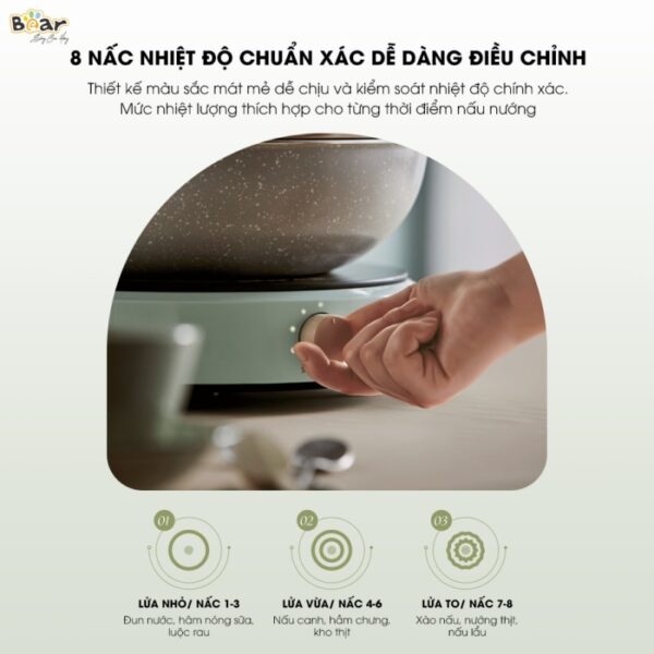 Bếp từ Bear SB-BT21W – 8 mức nhiệt lượng, đun được nhiều loại nồi, bảo hành chính hãng 18 tháng - Ảnh 8