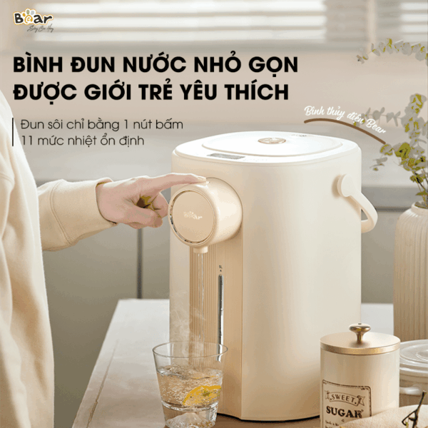 Bình thuỷ điện Bear 5L SB-BTD5L - Màu Kem | Bản Quốc tế - Ảnh 2