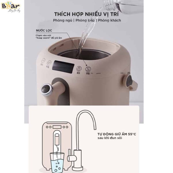 Bình thủy điện Bear 3L KE-B30V1, 11 chức năng giữ ấm - Ảnh 8