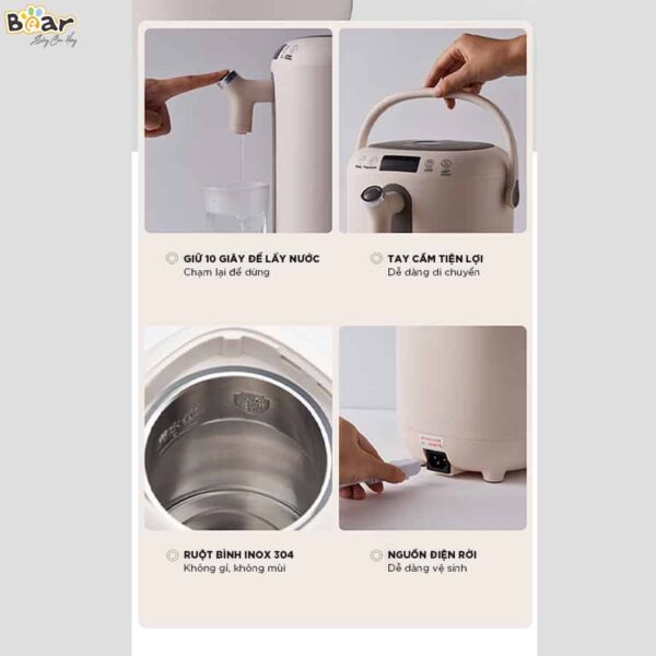 Bình thủy điện Bear 3L KE-B30V1, 11 chức năng giữ ấm - Ảnh 14