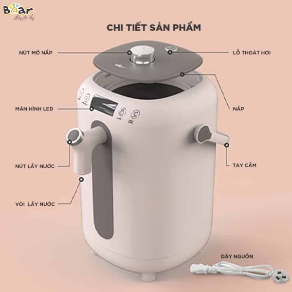 Bình thủy điện Bear 3L KE-B30V1, 11 chức năng giữ ấm - Ảnh 16