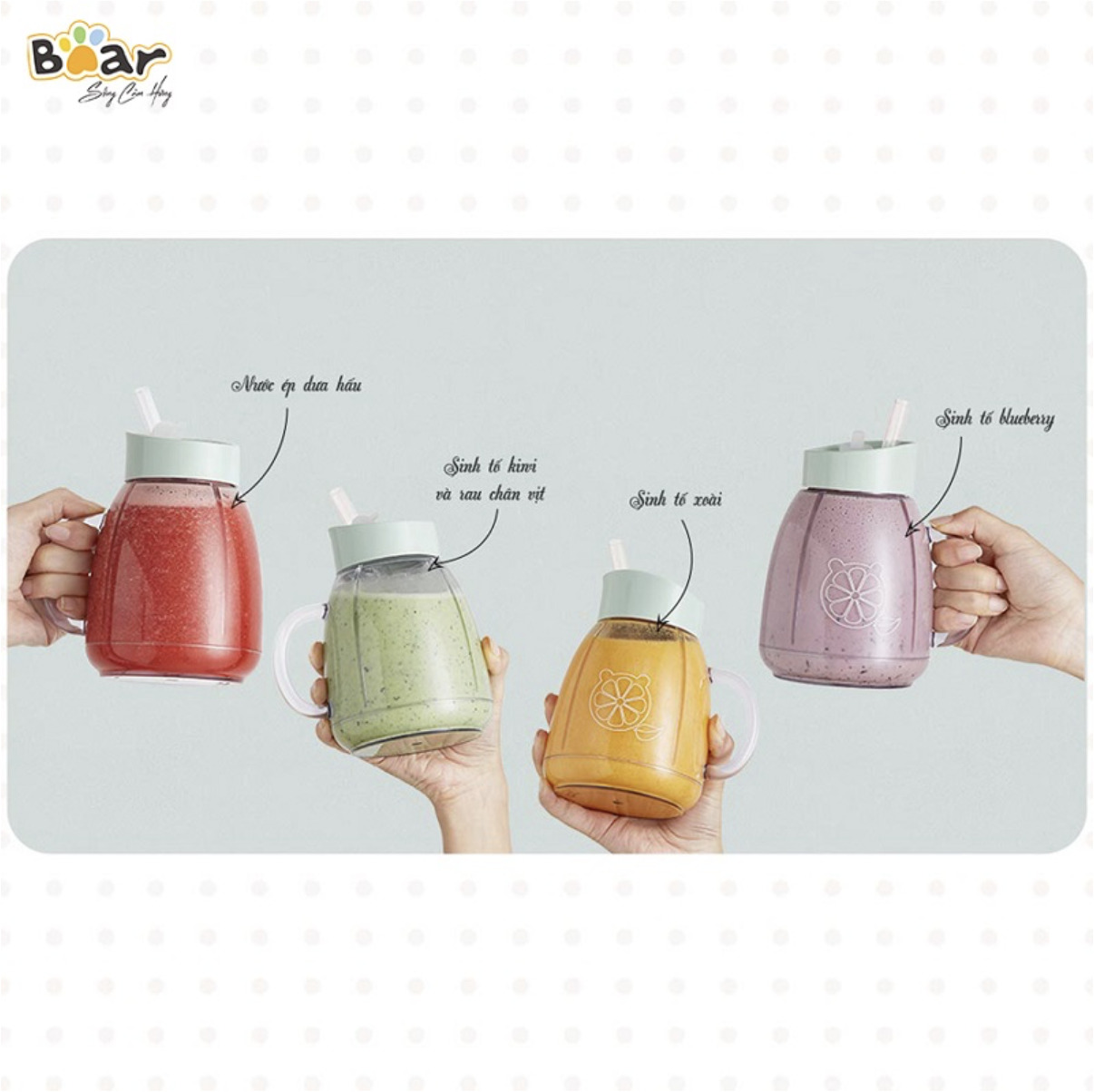 làm bữa xế cùng Máy xay sinh tố Bear LLJ-D04A1 Máy xay sinh tố Bear LLJ-D04A1