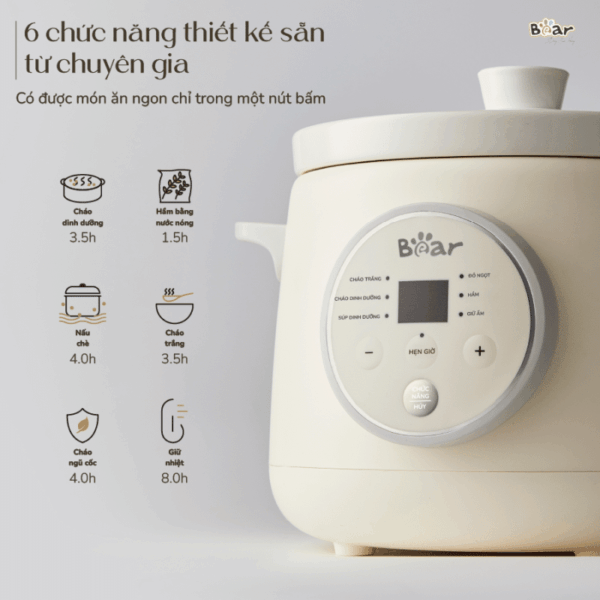 Nồi nấu chậm Bear 1.5L SB-NNC15 - Ảnh 7