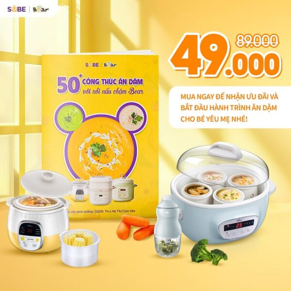 Cẩm nang 50+ công thức ăn dặm với nồi nấu chậm Bear