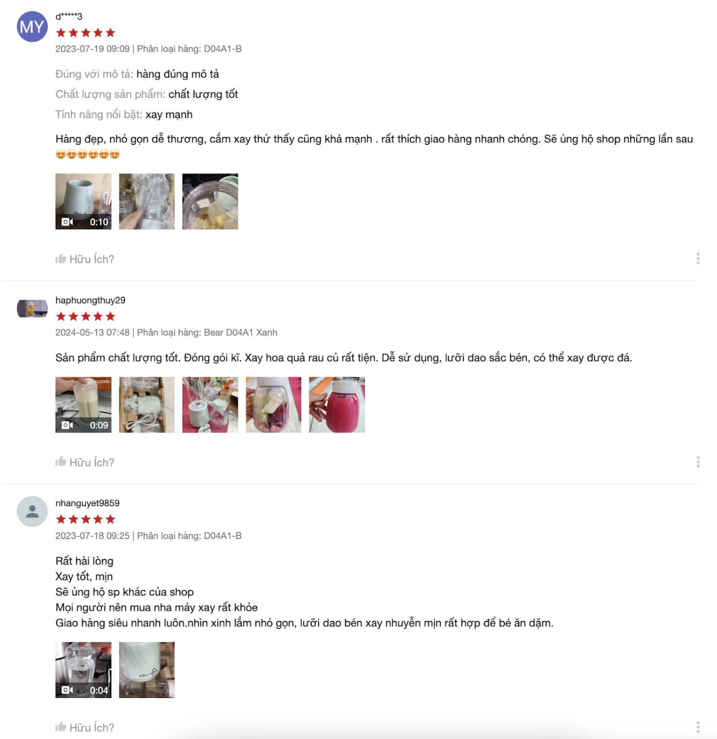 review máy xay sinh tố Bear LLJ-D04A1 Máy xay sinh tố Bear LLJ-D04A1