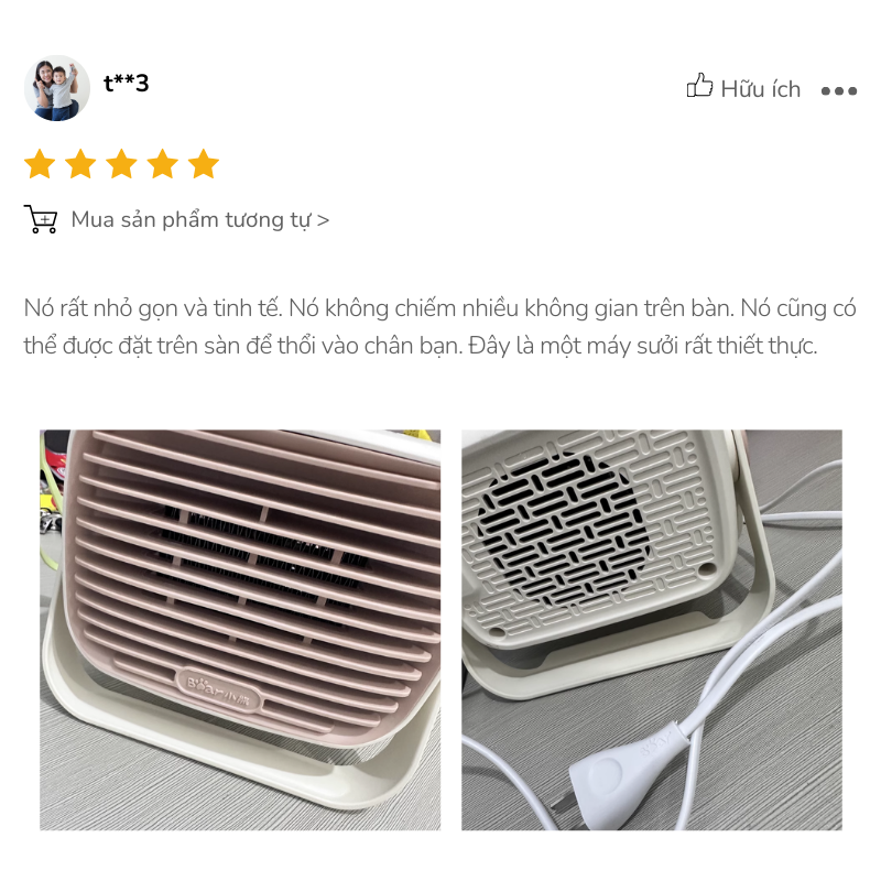 Máy sưởi Bear nhỏ gọn, ấm nhanh 