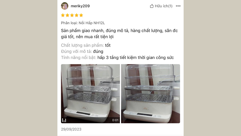 Chế độ hấp phù hợp nhiều loại thực phẩm Chế độ hấp phù hợp nhiều loại thực phẩm