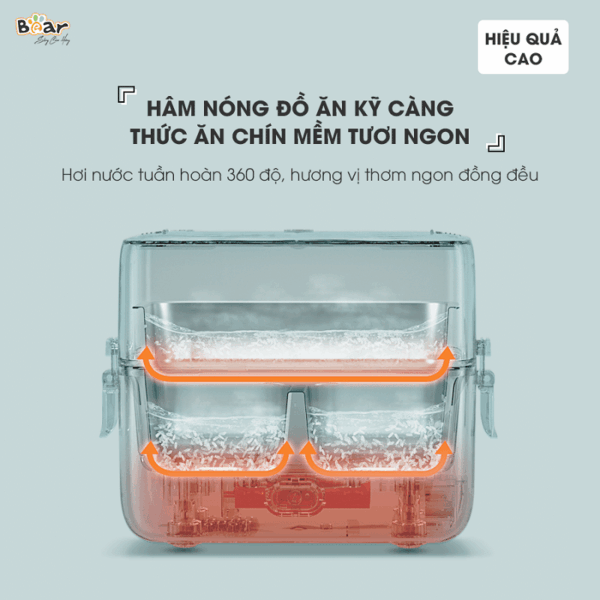 Hộp cơm Bear 2 tầng SB-HC12L khóa kín, chống tràn | Bản Quốc tế - Ảnh 10