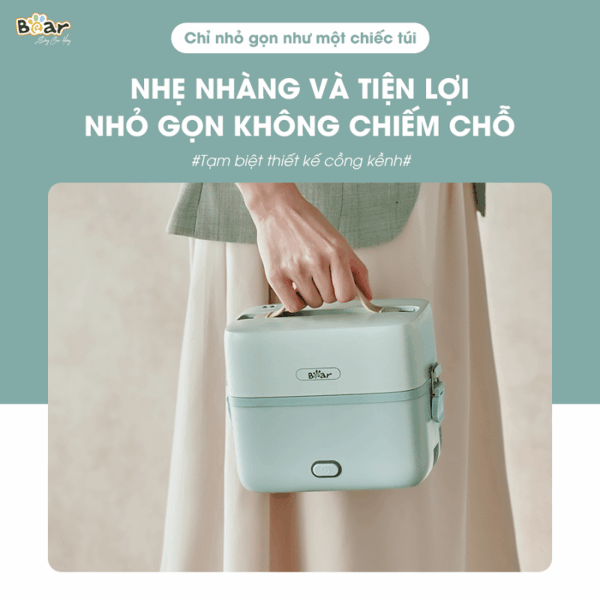 Hộp cơm Bear 2 tầng SB-HC12L khóa kín, chống tràn | Bản Quốc tế - Ảnh 9