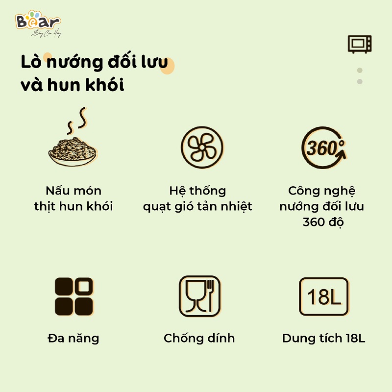 Đặc điểm nổi bật của lò nướng Bear 18L DKX-C20R5