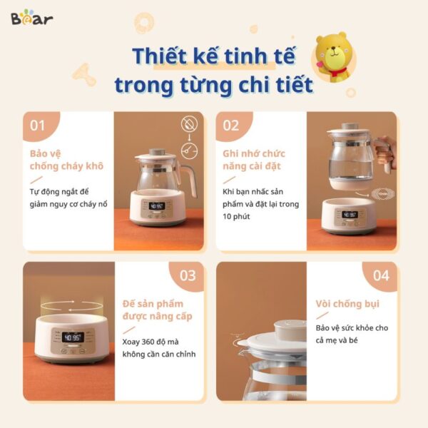 Máy đun nước hâm sữa Bear WW-4H12L - Ảnh 13