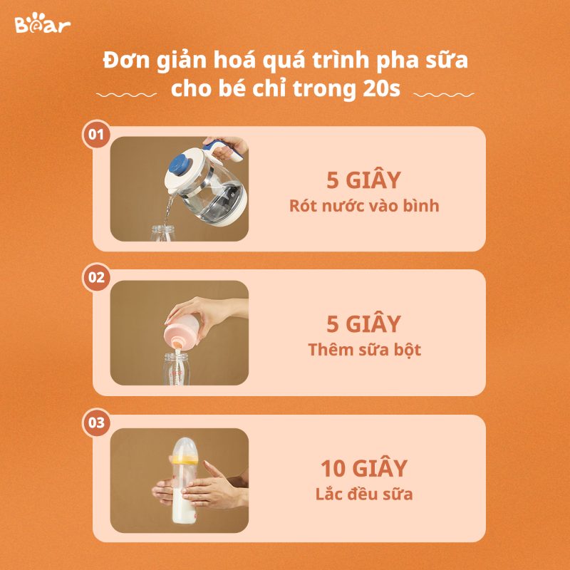 Máy đun nước hâm sữa Bear WW-4H12L