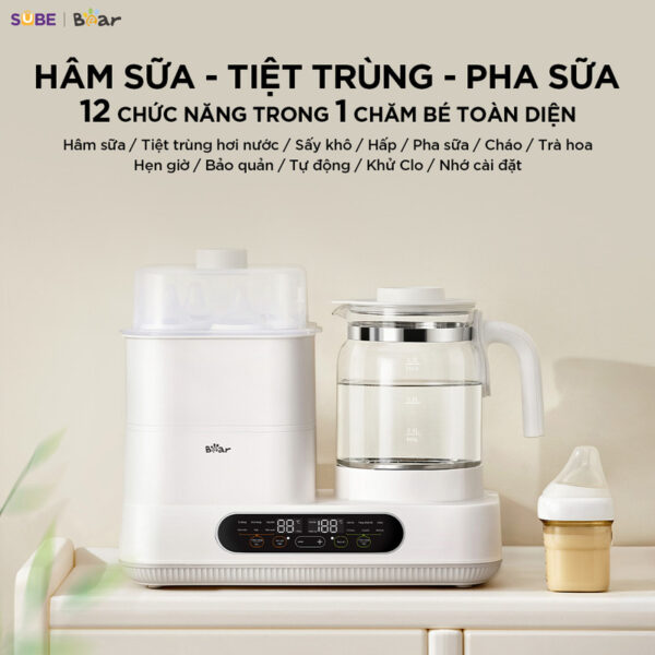 Máy đun nước hâm sữa tiệt trùng Bear WW-5H12V78 - Ảnh 6