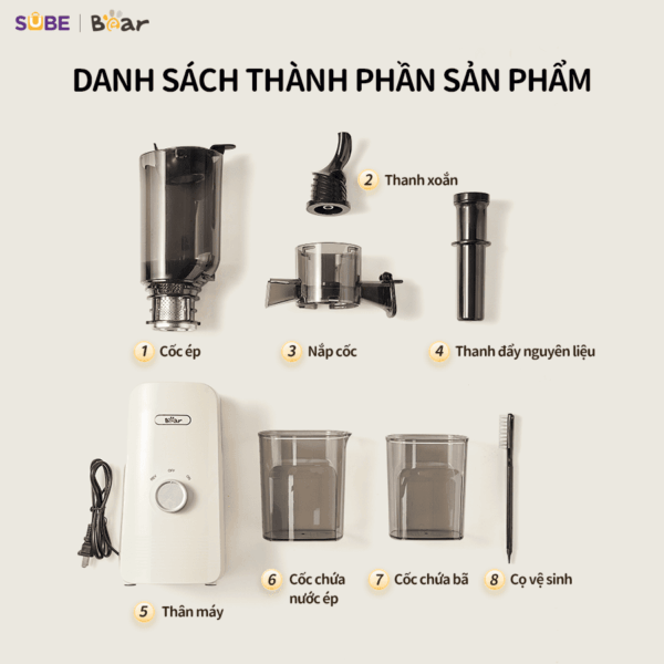 Máy ép chậm Bear SJ-4H01T - Ảnh 11