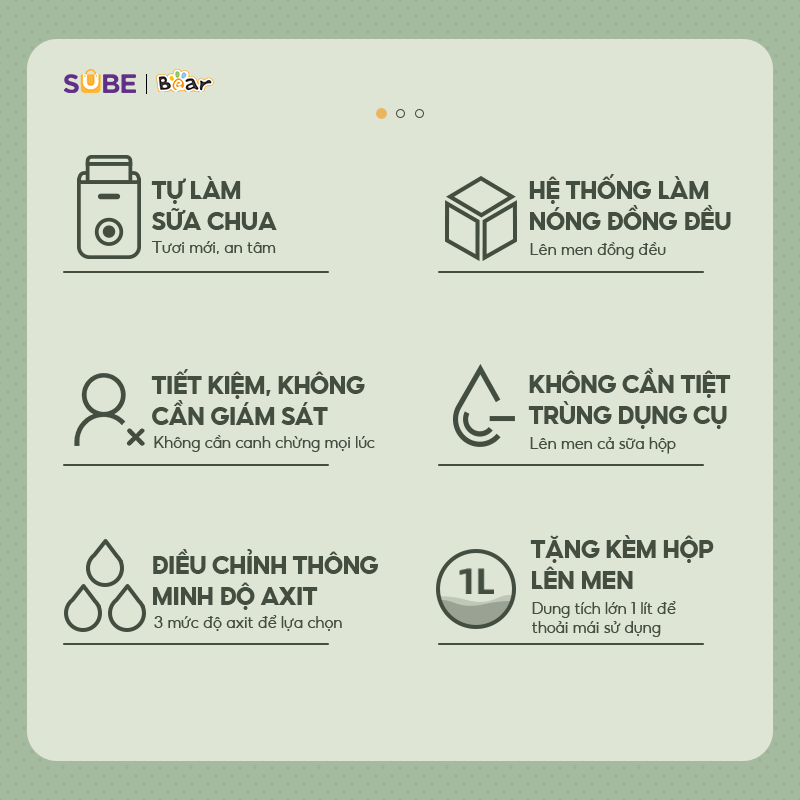 Ưu điểm nổi bật của máy làm sữa chua 1L Bear SB-SC12C