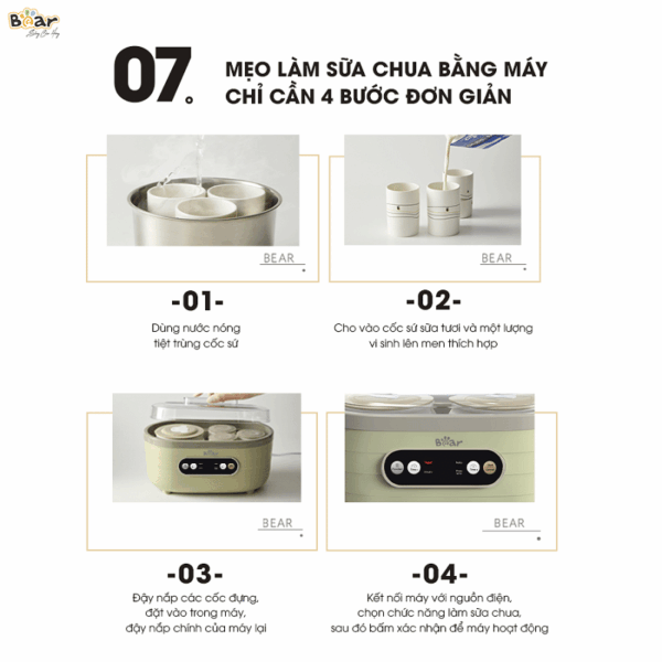 Máy làm sữa chua Bear SB-SC10C - Ảnh 9