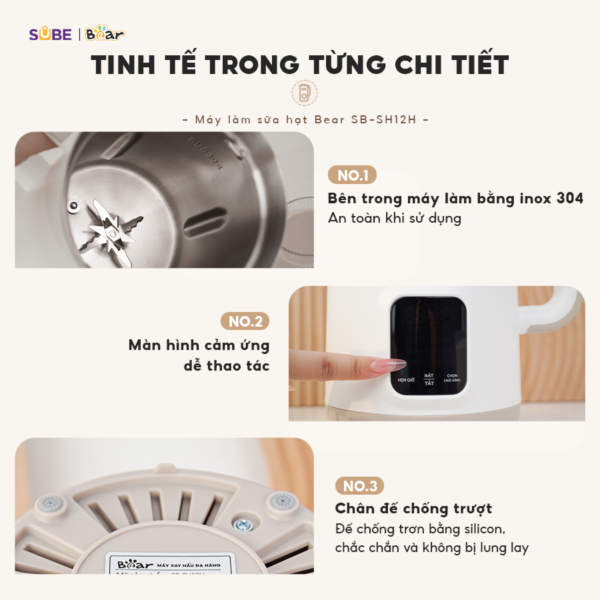 Máy làm sữa hạt Bear 1.2L SB-SH12H - Ảnh 4