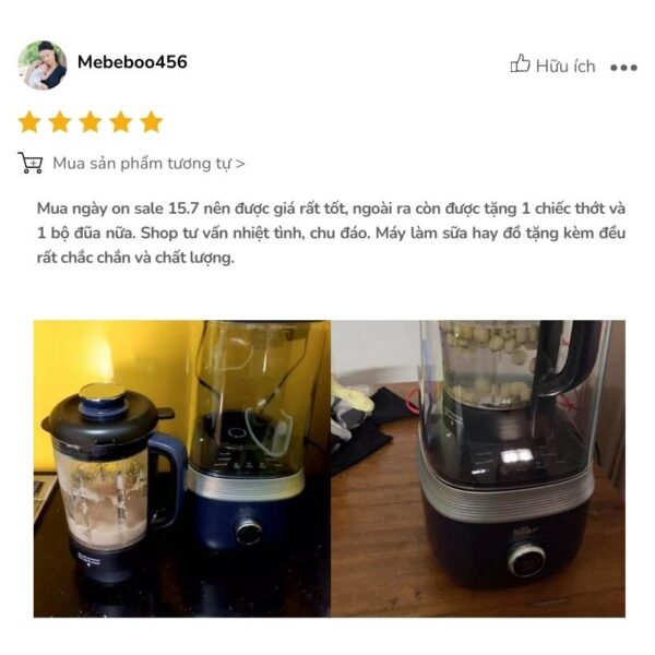 Máy làm sữa hạt Bear 1.5L PBJ-B06S2 - Ảnh 10