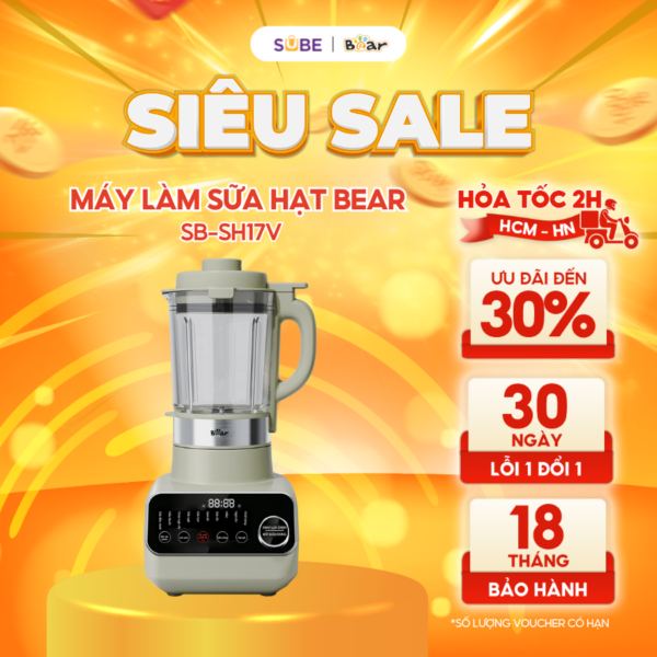 Máy làm sữa hạt Bear 1.75L SB-SH17V