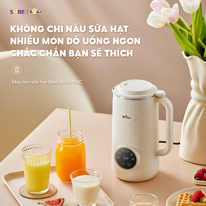Ưu điểm nổi bật của máy làm sữa hạt đa năng Bear 0.6L (màu kem) SB-SH06C