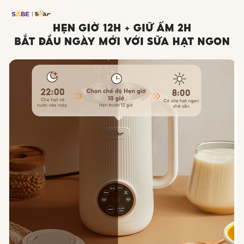 Cách sử dụng máy làm sữa hạt đa năng Bear 0.6L (màu kem) SB-SH06C