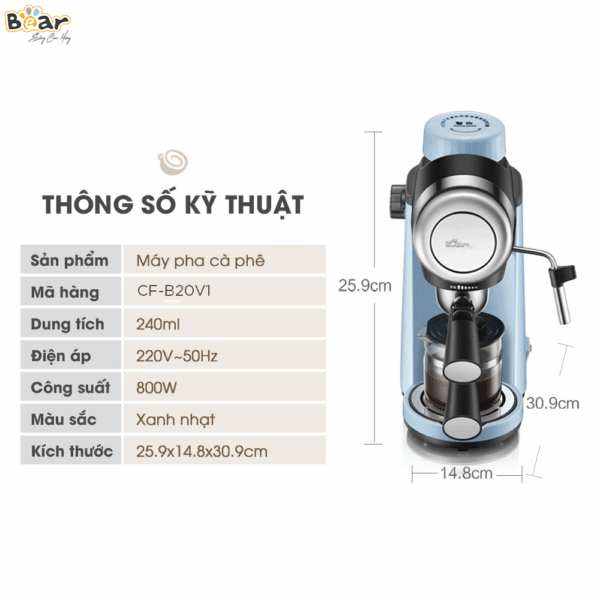 Máy pha cà phê Bear CF-B02V1 - Ảnh 12