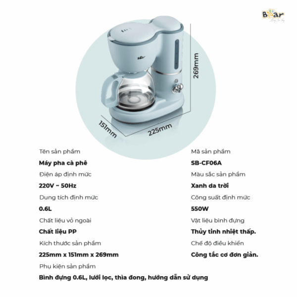 Máy pha cà phê Bear SB-CF06A - Ảnh 17