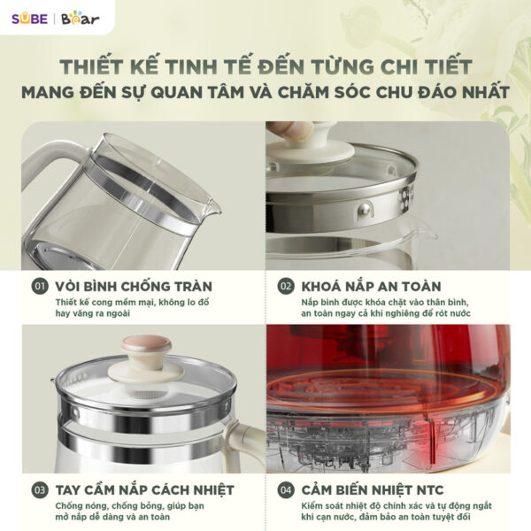 Máy pha trà Bear 1.5L HK-5H15L96 - Ảnh 6