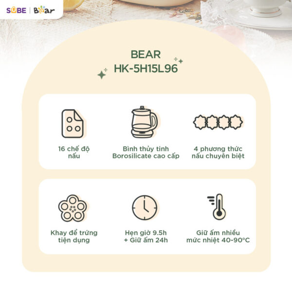 Máy pha trà Bear 1.5L HK-5H15L96 - Ảnh 9