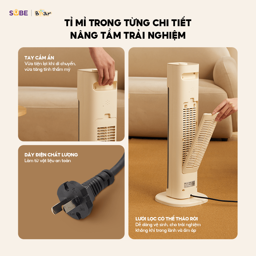 Thiết kế máy sưởi Bear P20Y5 được đầu tư đến từng chi tiết nhỏ nhất