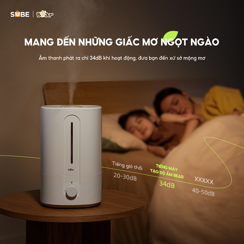 Máy hoạt động êm ái với độ ồn chỉ 34dB