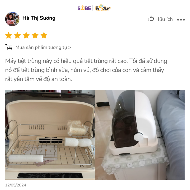 may-tiet-trung-bear-sb-mtt20-2-1-3 Đánh giá của chị Hà Thị Sương sống tại Hưng Yên
