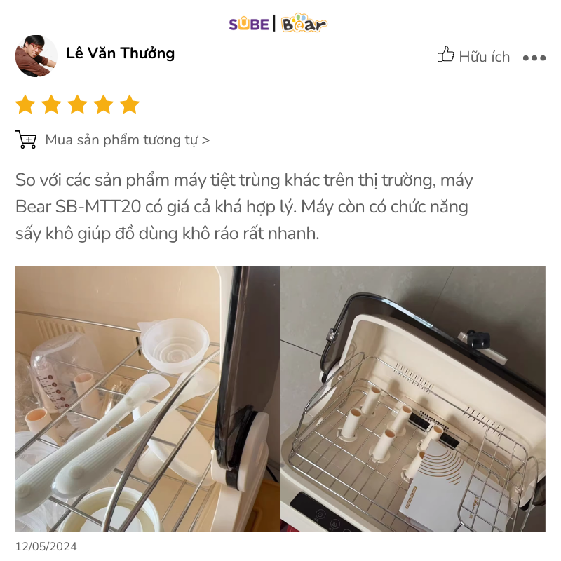 may-tiet-trung-bear-sb-mtt20-5-1-3 Đánh giá của anh Lê Văn Thưởng sống tại thành phố Hồ Chí Minh