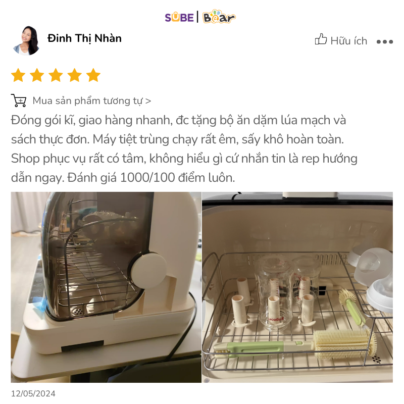 may-tiet-trung-bear-sb-mtt20-7-1-3 Đánh giá của chị Đinh Thị Nhàn sống tại Quảng Ninh