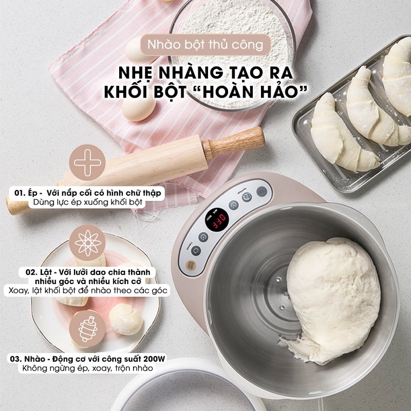 Hướng dẫn cách sử dụng máy trộn bột Bear 5L DM-B50V1