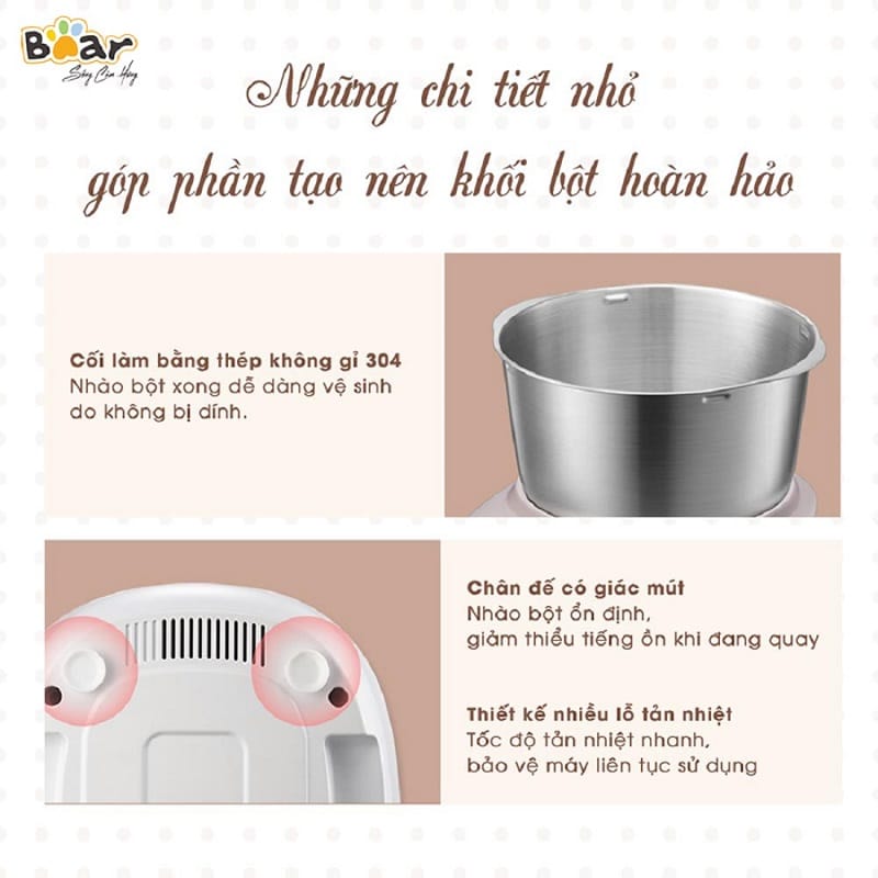 Dung tích 5L, thoải mái nhào trộn trong 1 lần