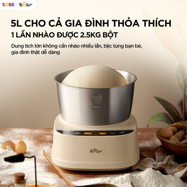 Dung tích lớn 5L - Trộn bột thoải mái cho cả gia đình