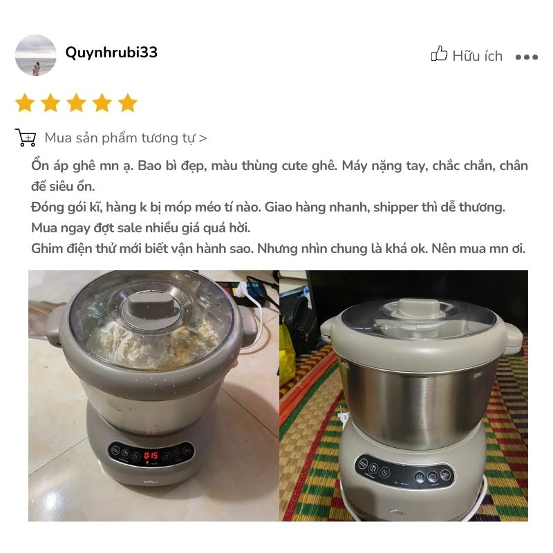 may-tron-bot-bear-7l-dm-d70v1-1-1 Khách hàng khen máy trộn bột mẫu mã đẹp, trộn bột êm