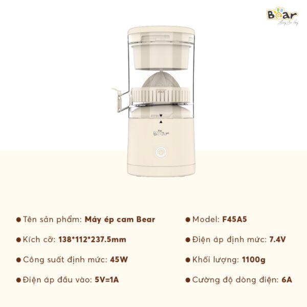 Máy vắt cam Bear ZZJ-F45A5 - Ảnh 12