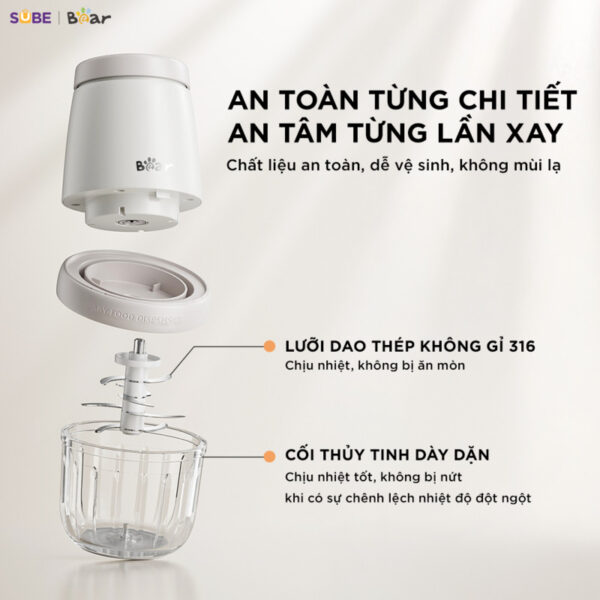 Máy xay ăn dặm Bear 0.3L CH-5H02D24 - Ảnh 7