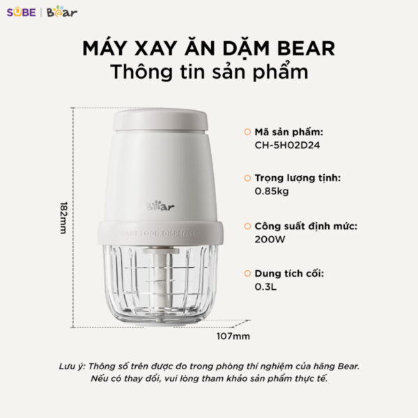 Máy xay ăn dặm Bear 0.3L CH-5H02D24 - Ảnh 11