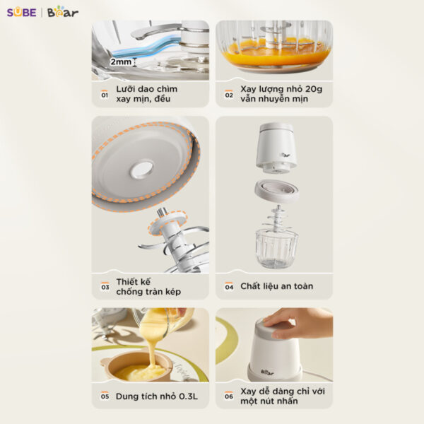 Máy xay ăn dặm Bear 0.3L CH-5H02D24 - Ảnh 14